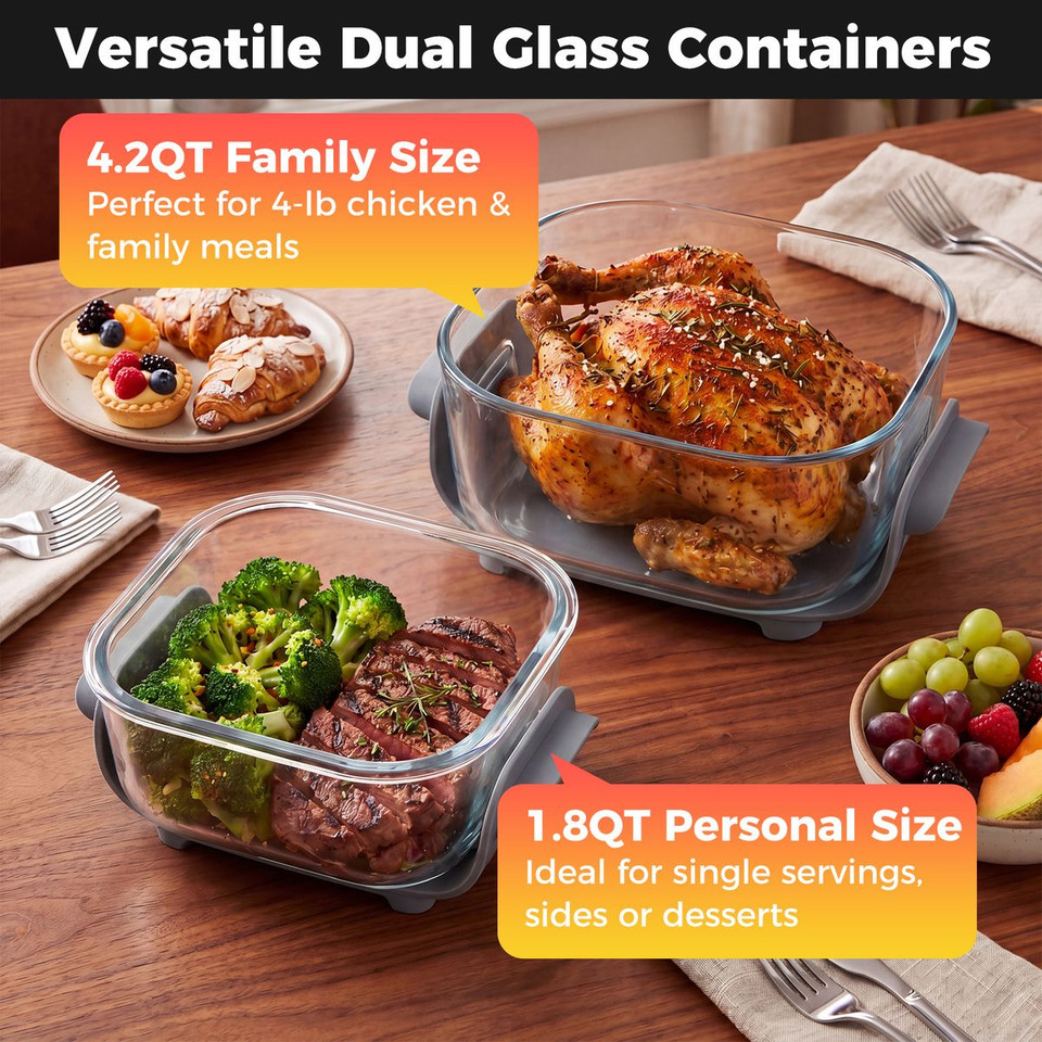 6-in-1 Portable Glass Air Fryer product image