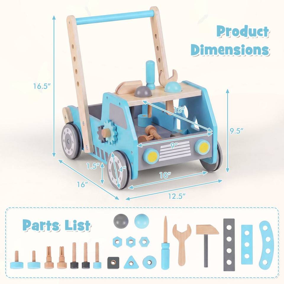 2-In-1 Wooden Baby Walker product image