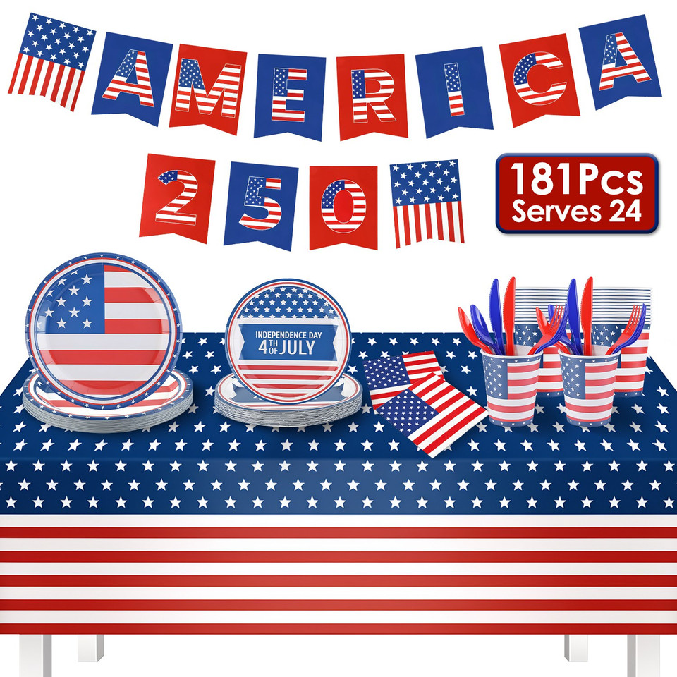 4th of July Party Supplies (181 Pieces) product image