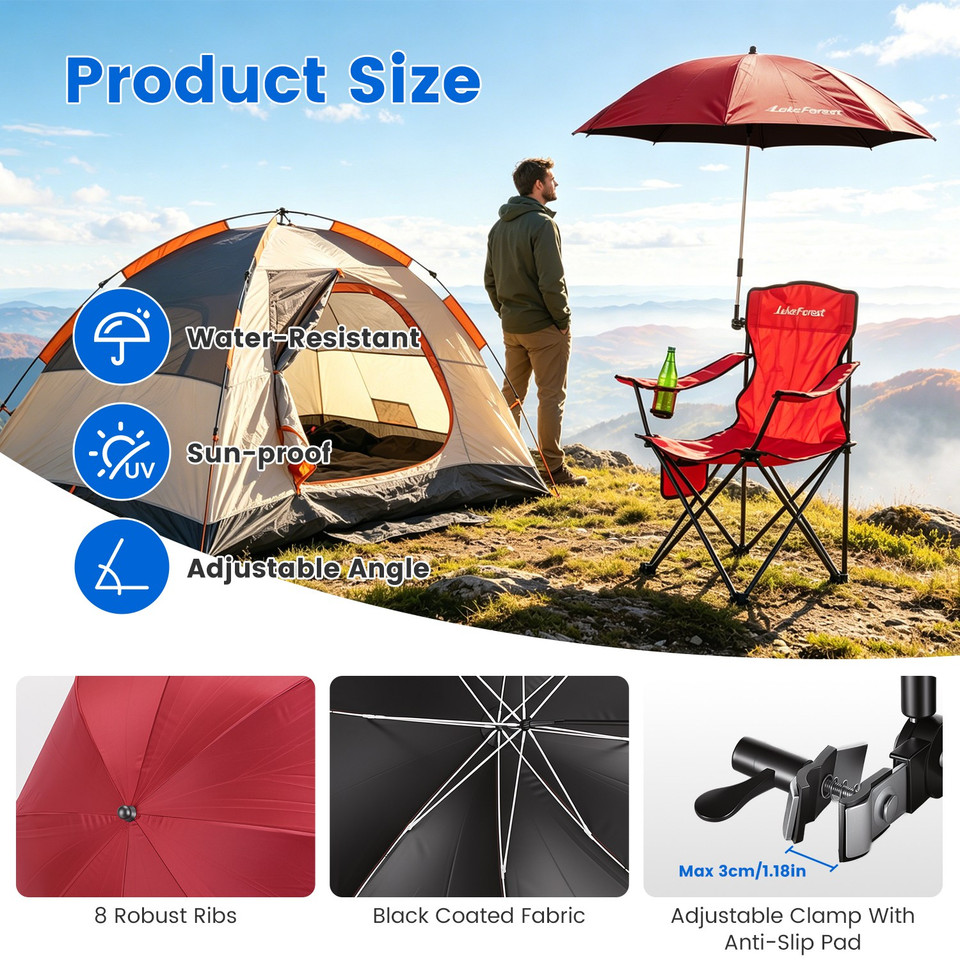 Portable Camping Chair with Sun Umbrella product image