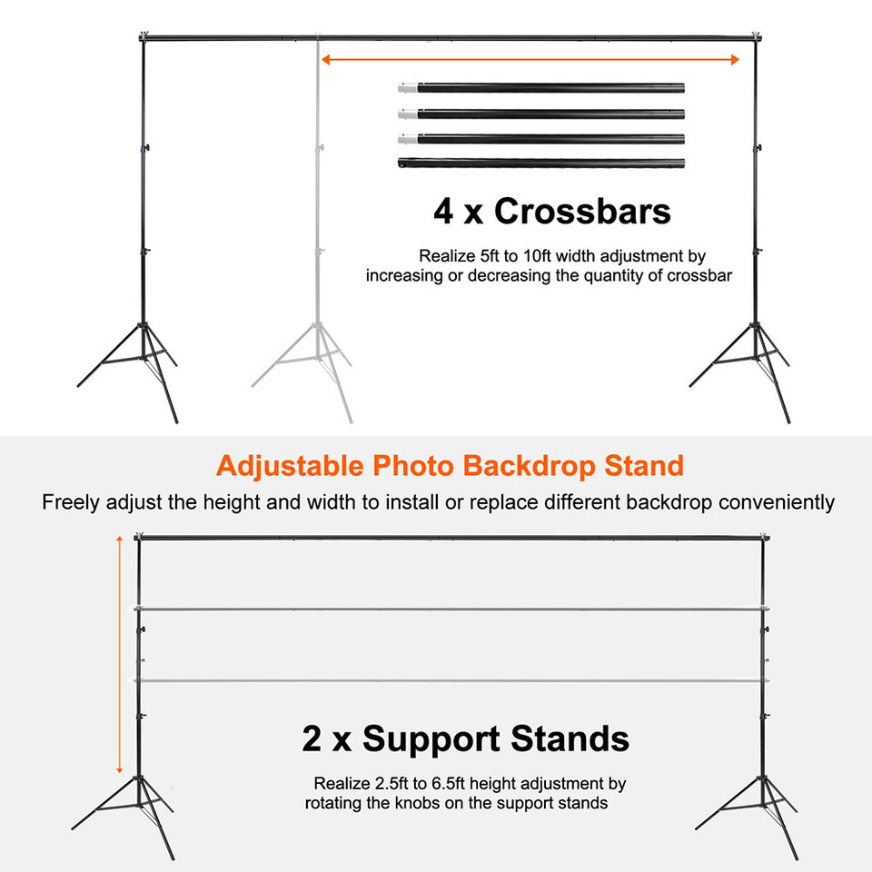 Large 6.5' x 10' Photography and Video Studio Backdrop Stand product image