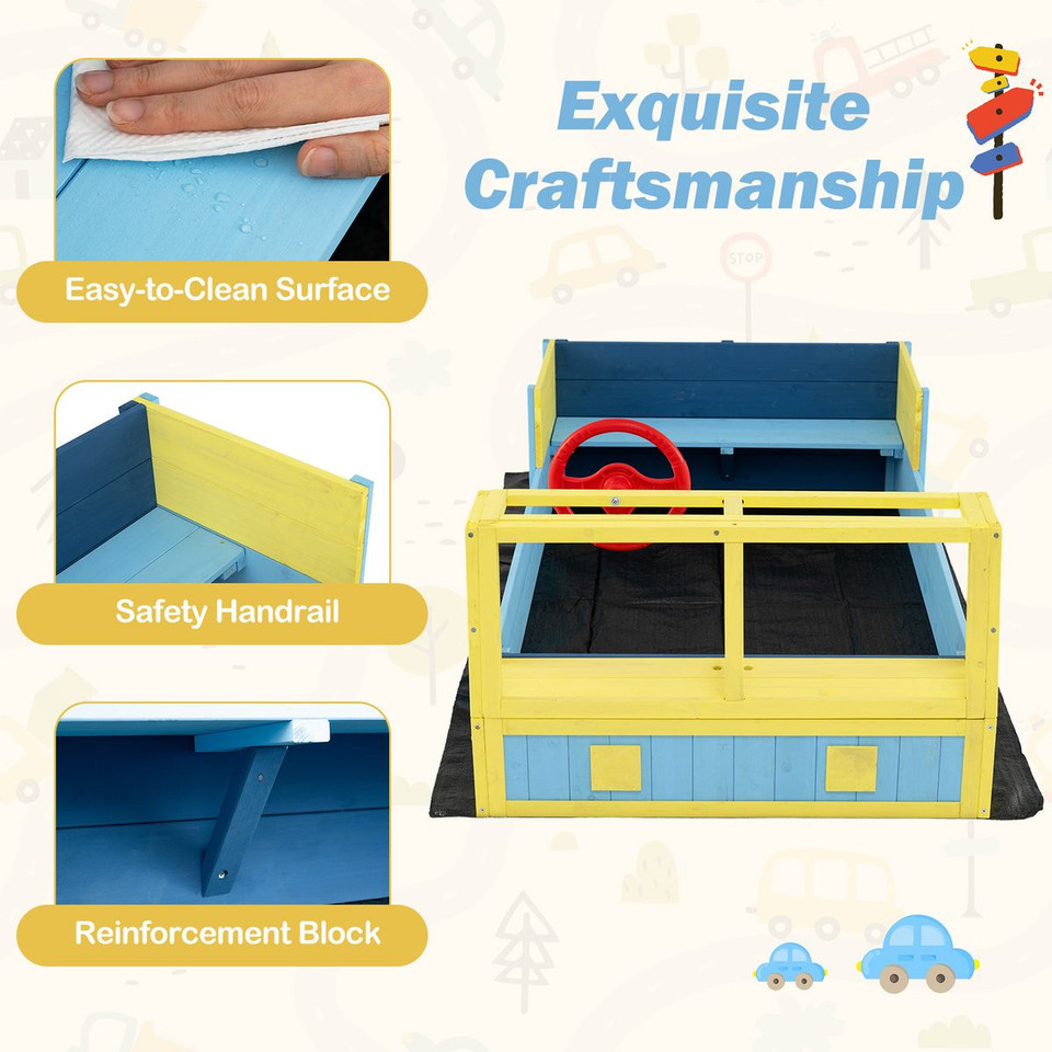 Kids' Wooden Themed Sandbox product image