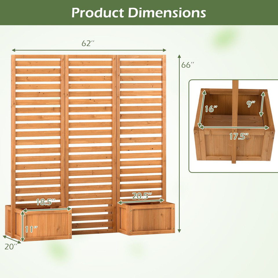 Outdoor Privacy Screen with Planter Boxes product image