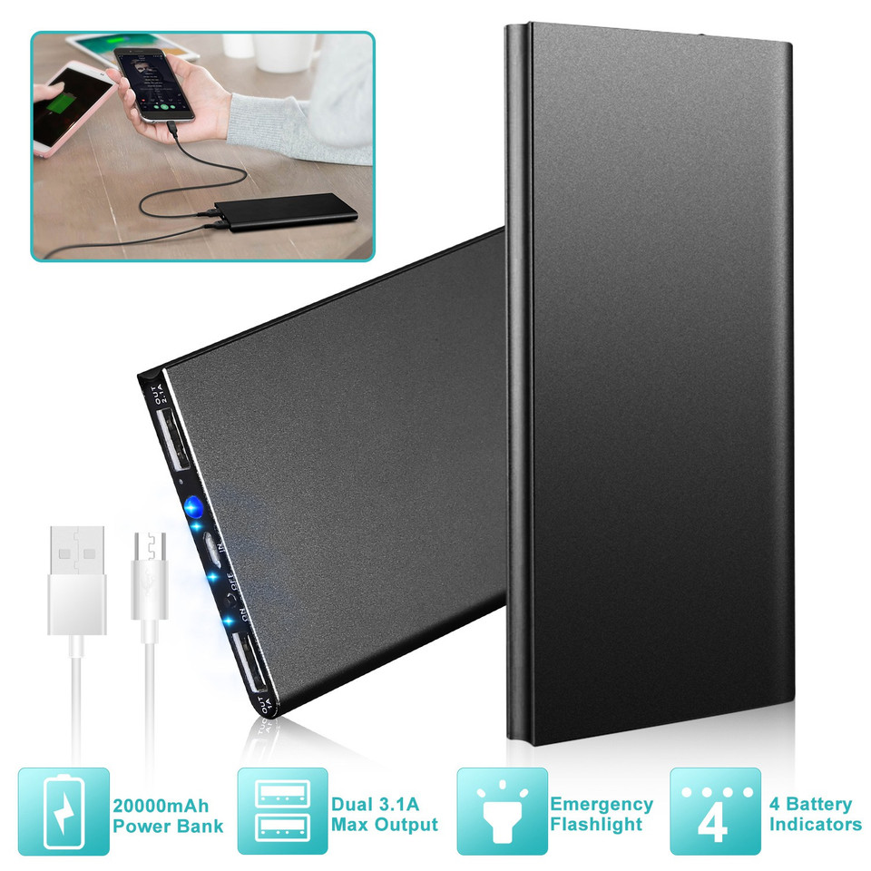 20,000mAh Power Bank with Dual USB Ports & LED Flashlight product image