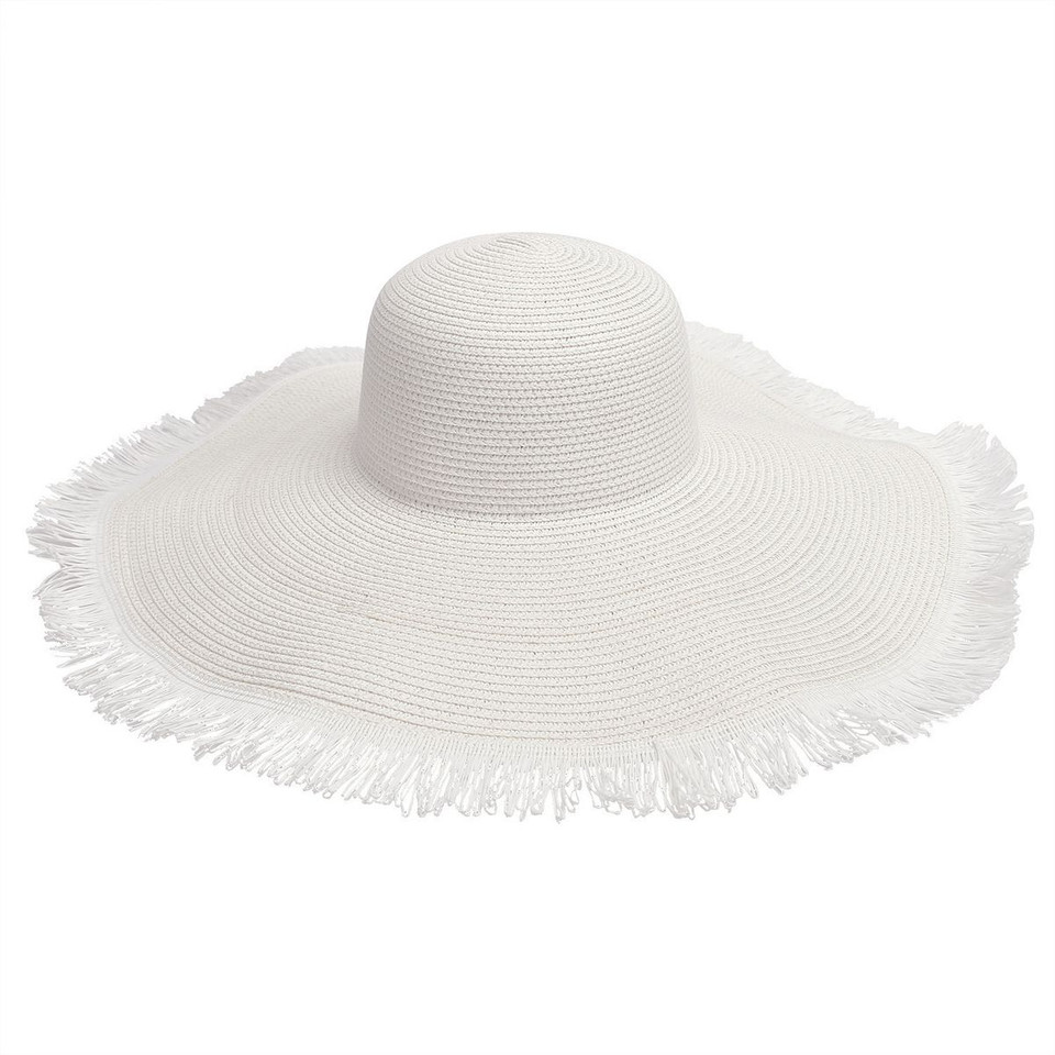 Extra Wide Brim Fringe Straw Sun Hat product image