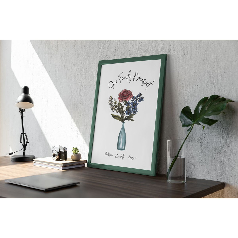 Personalized Family Flower Bouquet Print product image