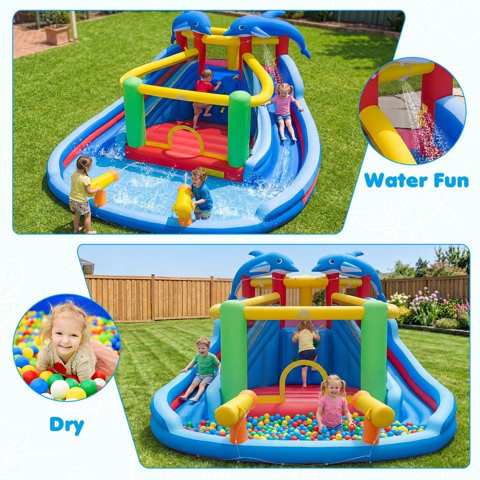 Dolphin-themed Inflatable Water Slide Park product image