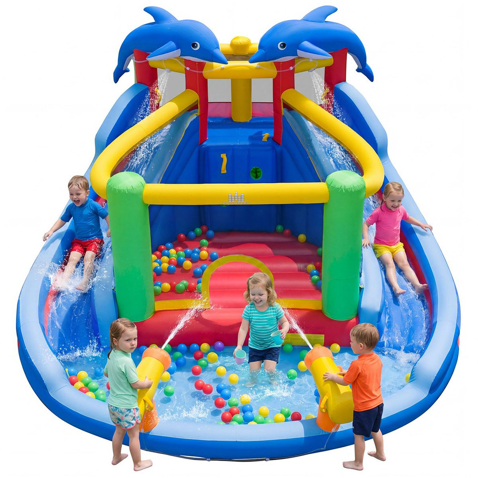 Dolphin-themed Inflatable Water Slide Park product image