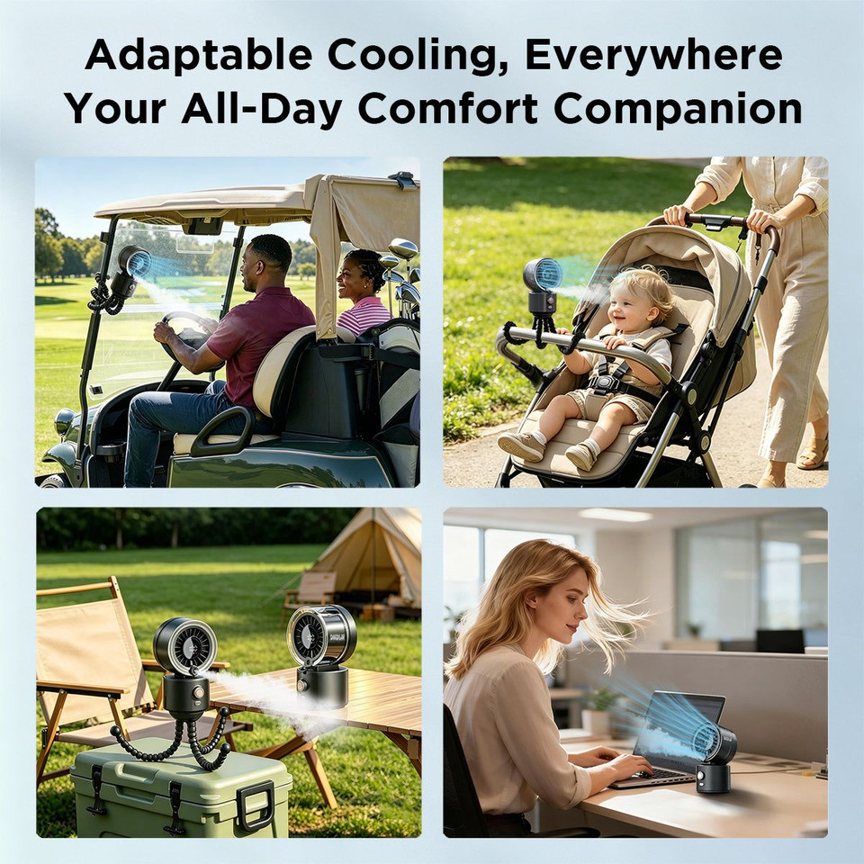 Flexible Tripod or Desktop Personal Cooling Fan product image