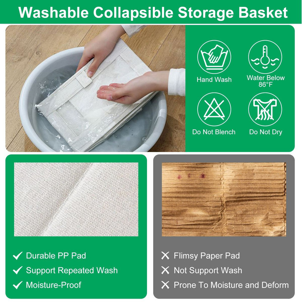 Foldable Linen Closet Storage Bin with Clear Window and Handle (4-Pack) product image