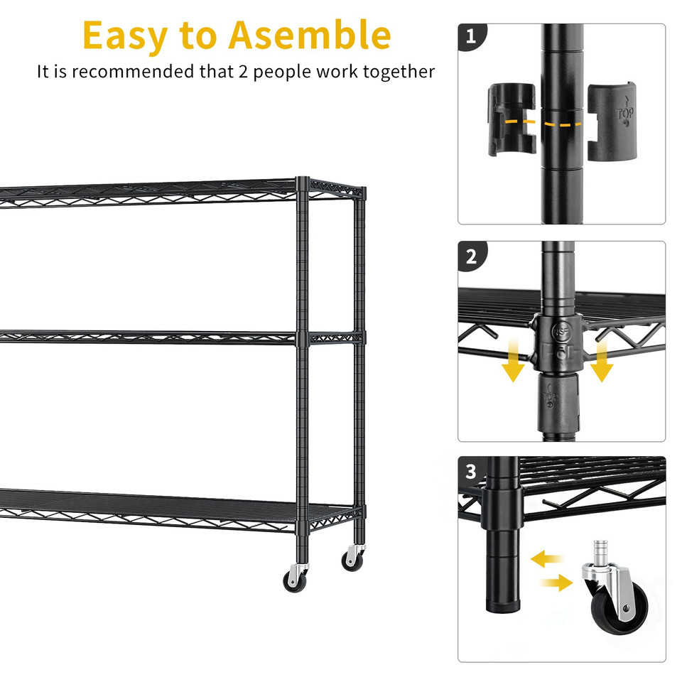 3-Tier Heavy Duty Wire Shelf Rack  product image