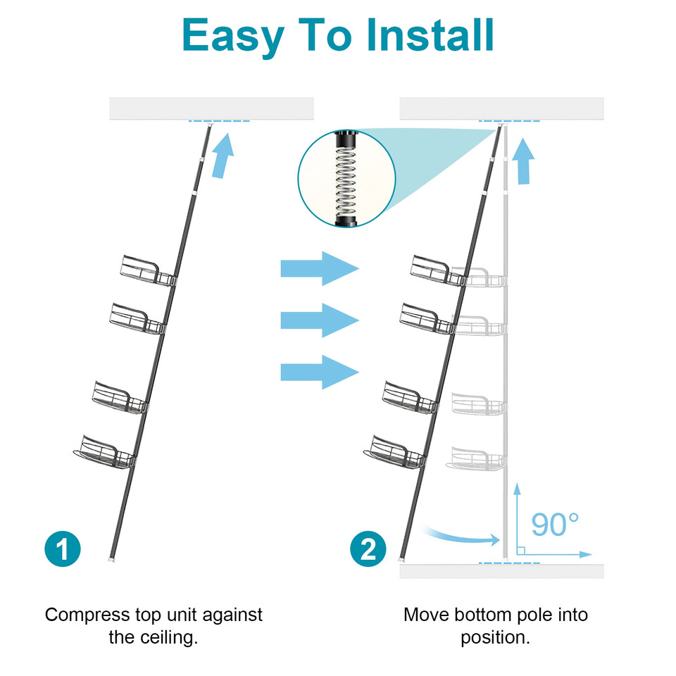 Floor-to-Ceiling Corner Shower Caddy  product image