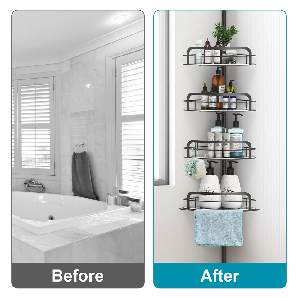 Floor-to-Ceiling Corner Shower Caddy  product image