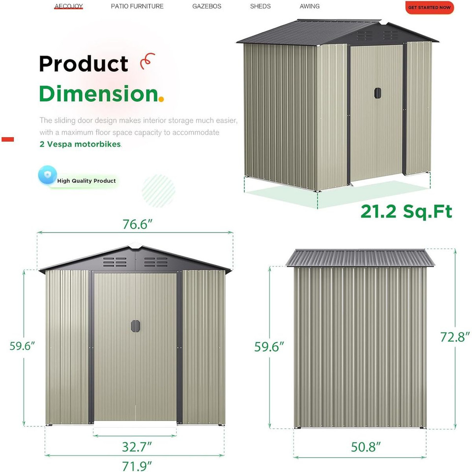  6 x 4 Ft Outdoor Storage Tool Shed  product image