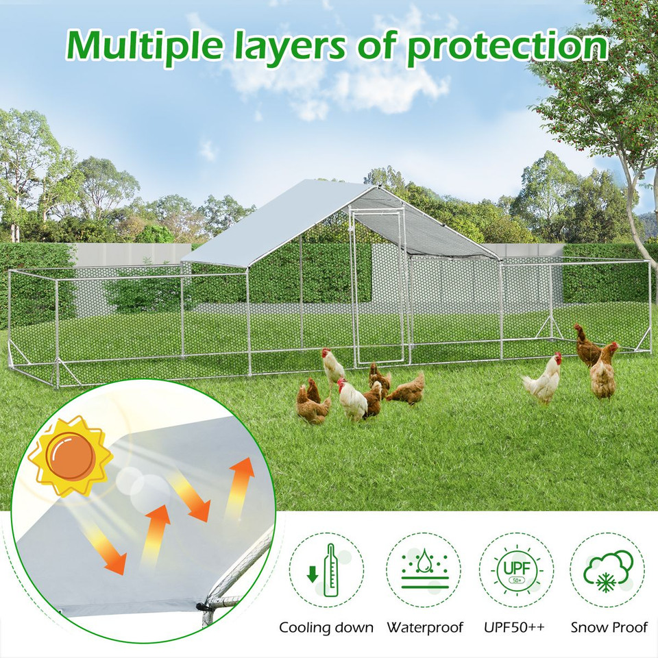 146 Sq.Ft Large Walk-in Chicken Coop Run product image