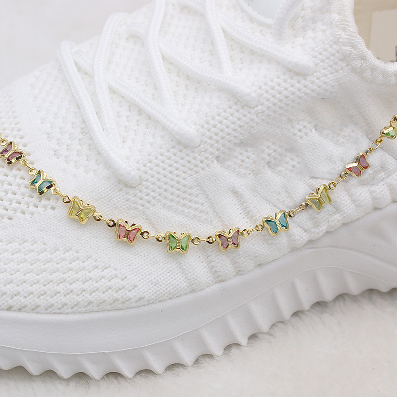 Multicolor Crystal Butterfly Ankle Bracelet product image