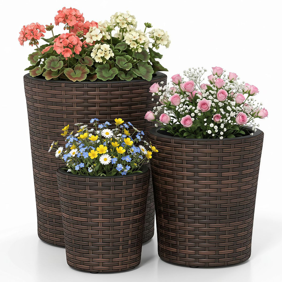 Tapered Rattan Planters (Set of 3) product image