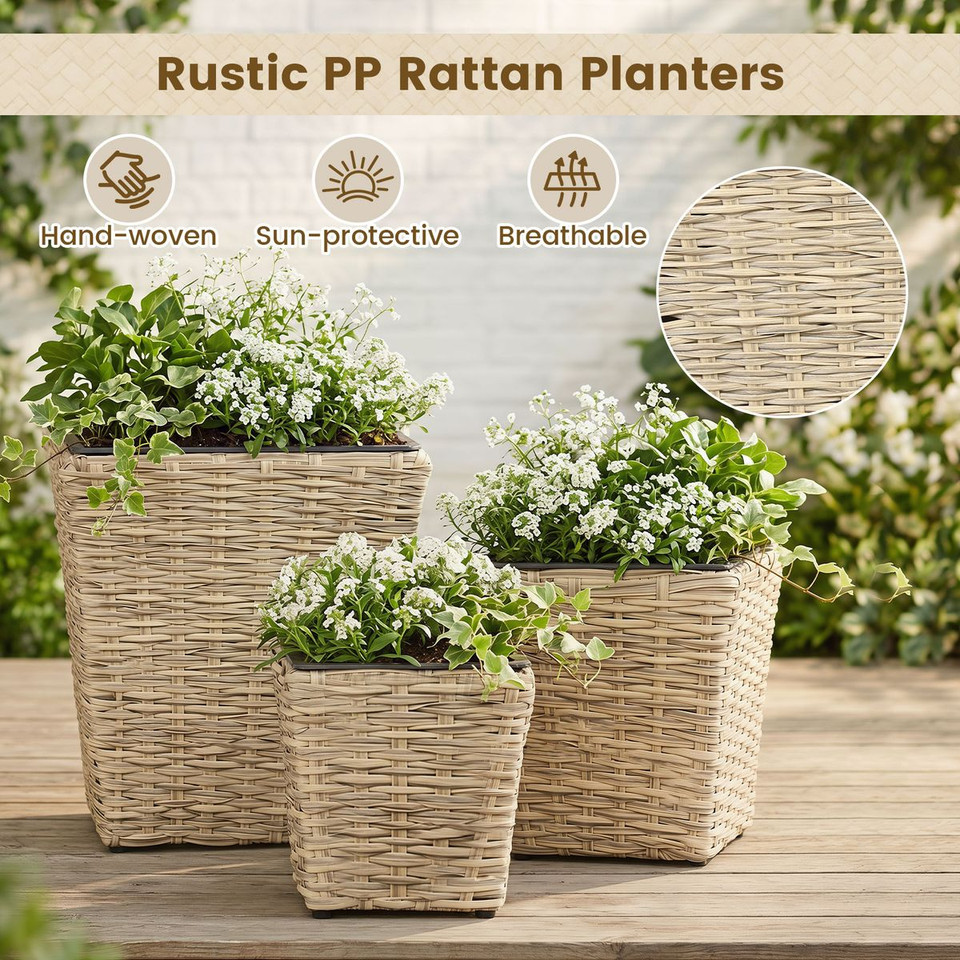 Tapered Rattan Planters (Set of 3) product image