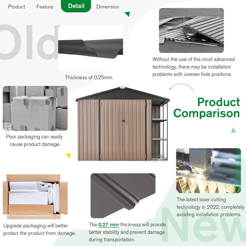 8x6 Large Outdoor Storage Tool Utility Shed  product image