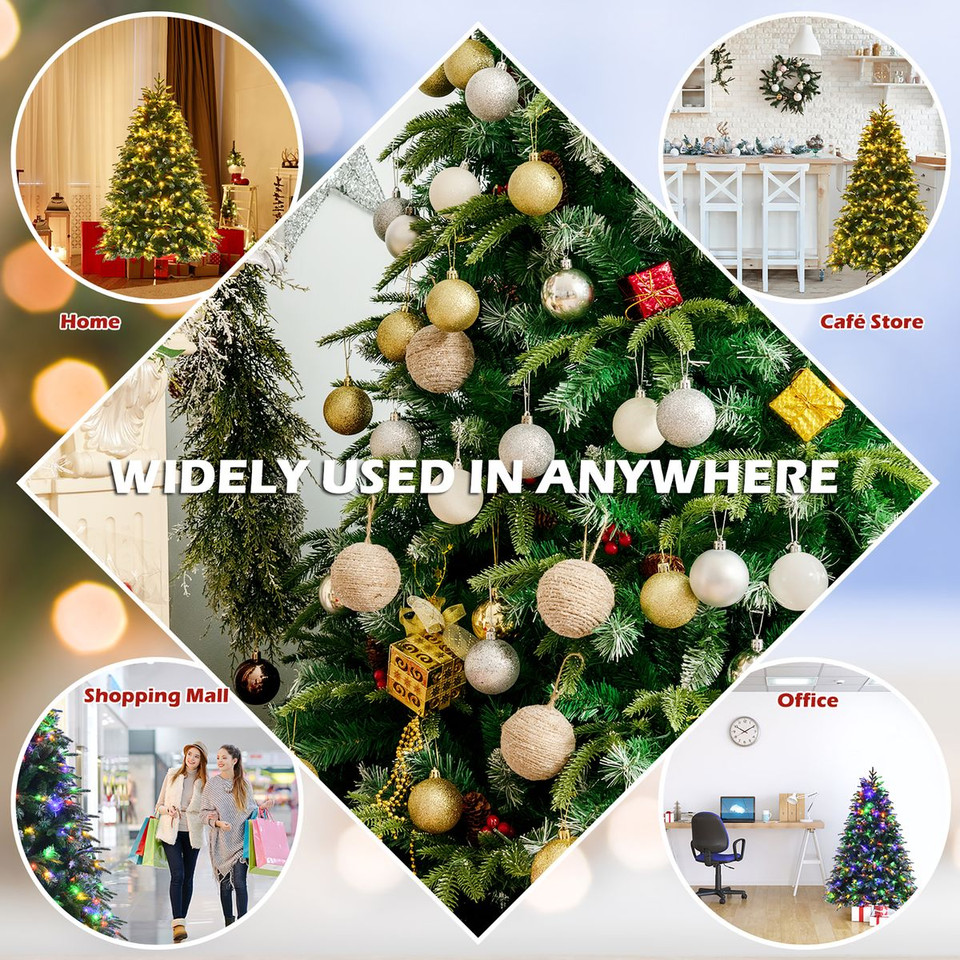 5ft Pre-Lit Snowy Hinged Christmas Tree with 11 Flash Modes and 250 LED Lights product image