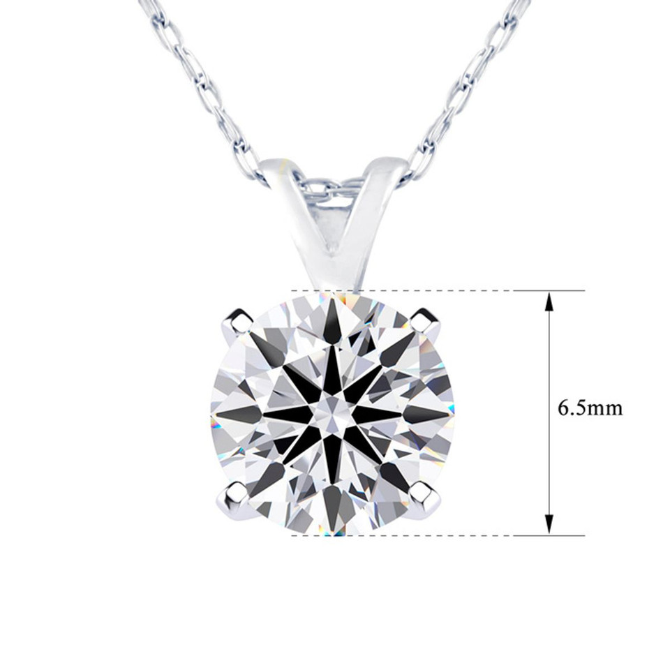 1 Carat Real Diamond Solitaire Necklace In 14K Gold product image