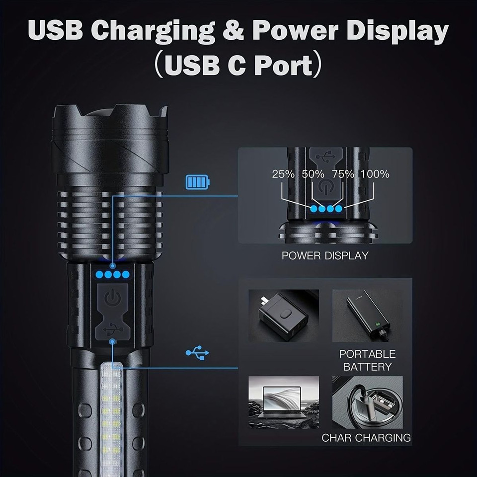 AXL Senter LED Tactical Flashlight with 7 Modes (2-Pack) product image