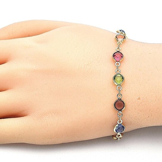 18K-Gold-Plated Multicolor Crystal Bracelet product image