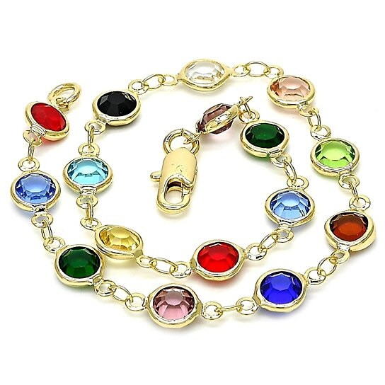 18K-Gold-Plated Multicolor Crystal Bracelet product image