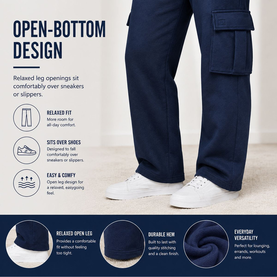 Women's Loose Fit Fleece Lined Cargo Joggers (3-Pack) product image