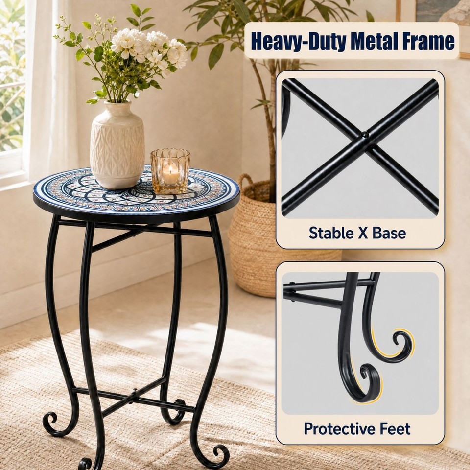 Metal Mosaic Patio Side Table  product image