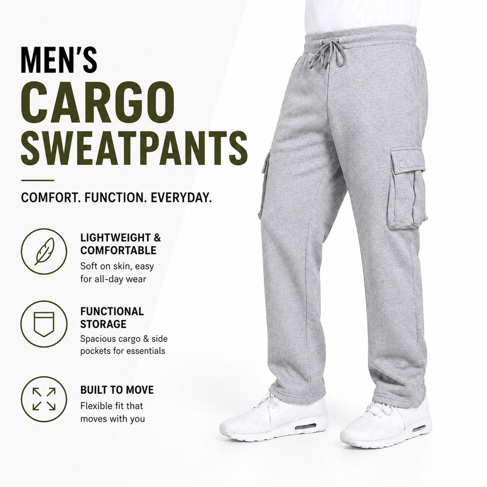 Men's Modern Fit Fleece Lined Joggers (3-Pack) product image