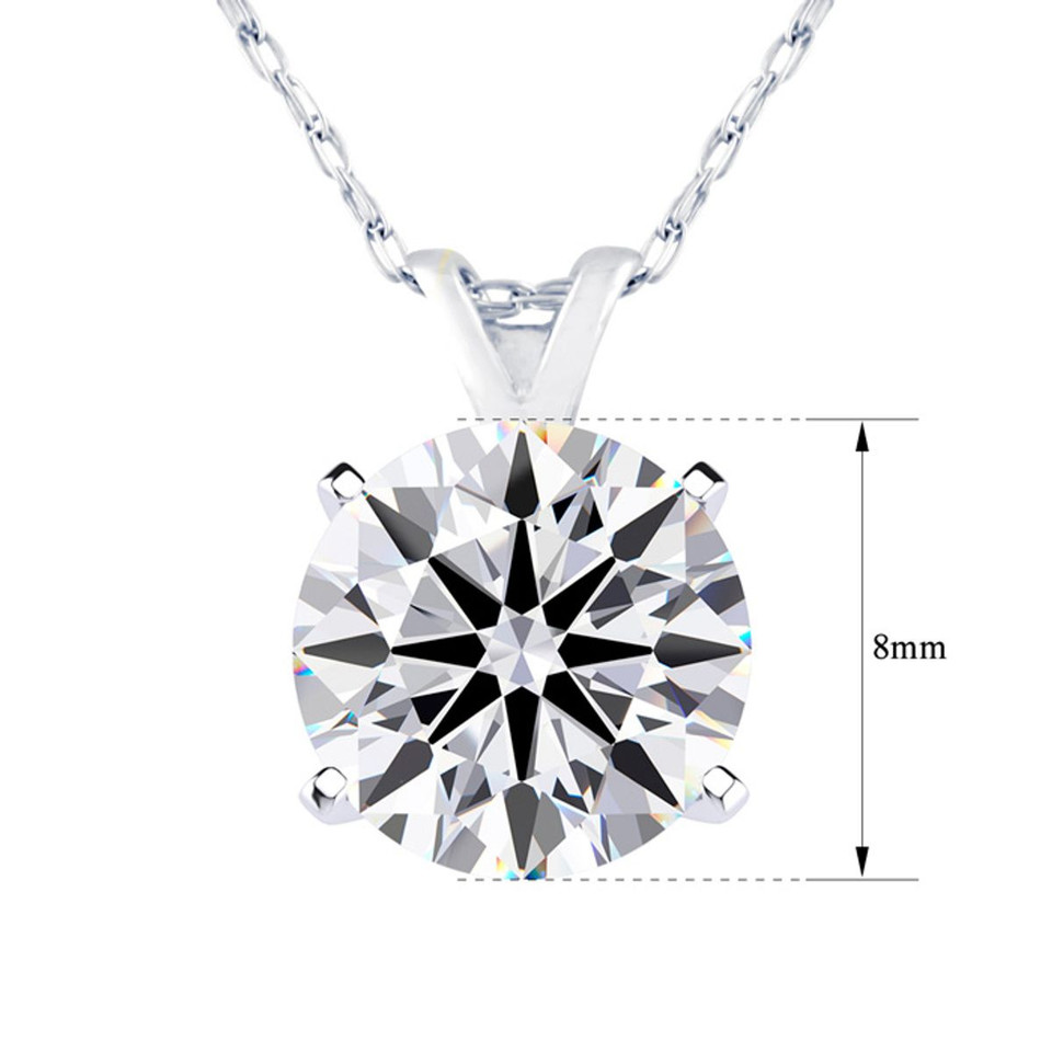 2 Carat Lab Created Diamond Solitaire Necklace In 14K Gold product image