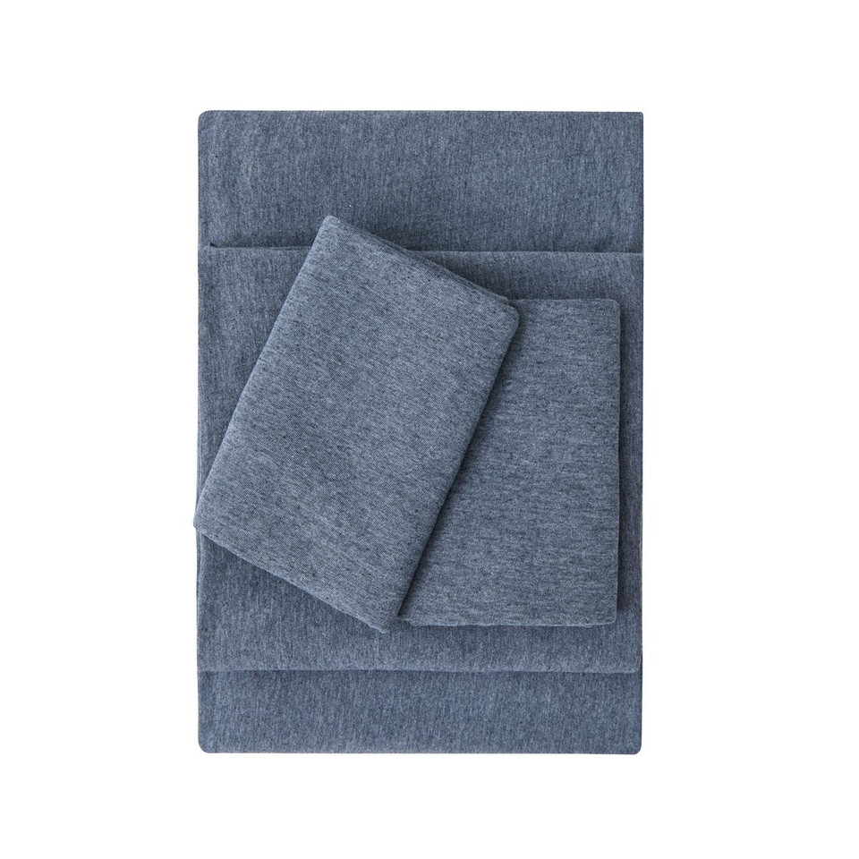 Kathy Ireland Heathered Jersey Knit Cotton Sheet Set (4 Pieces) product image