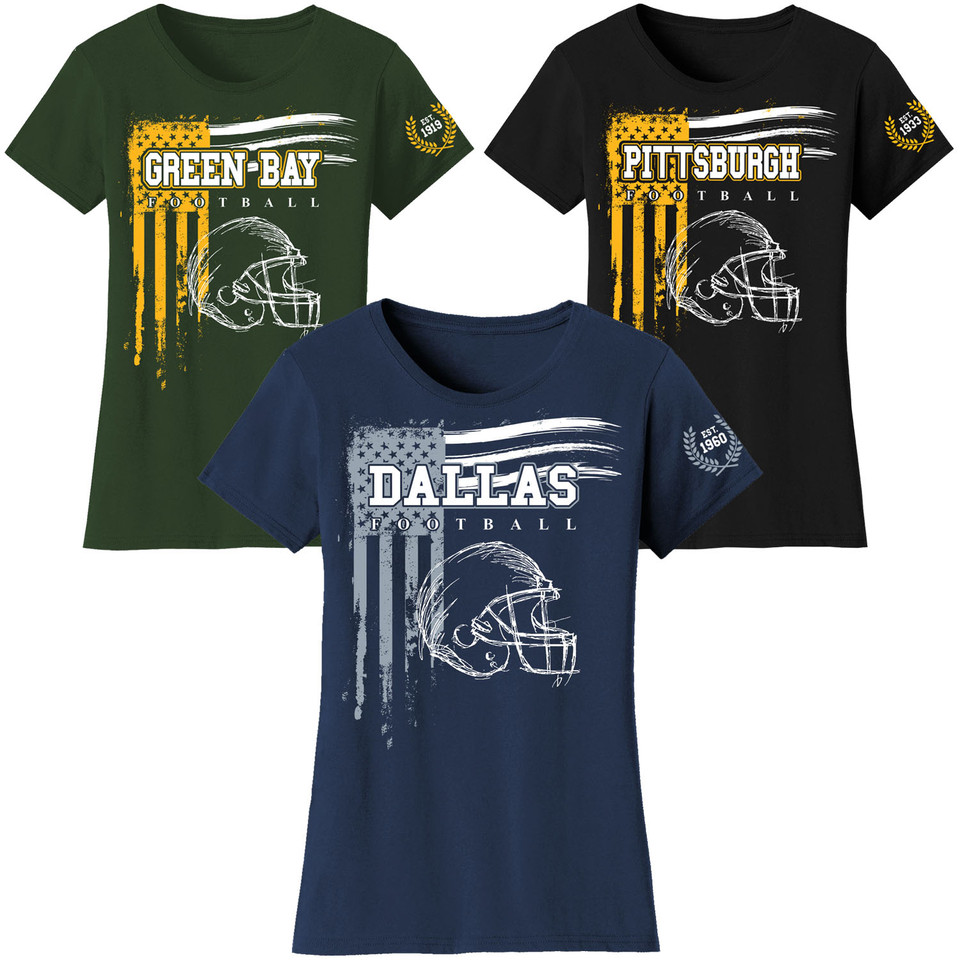 Women's Vintage USA Flag Football T-Shirt product image