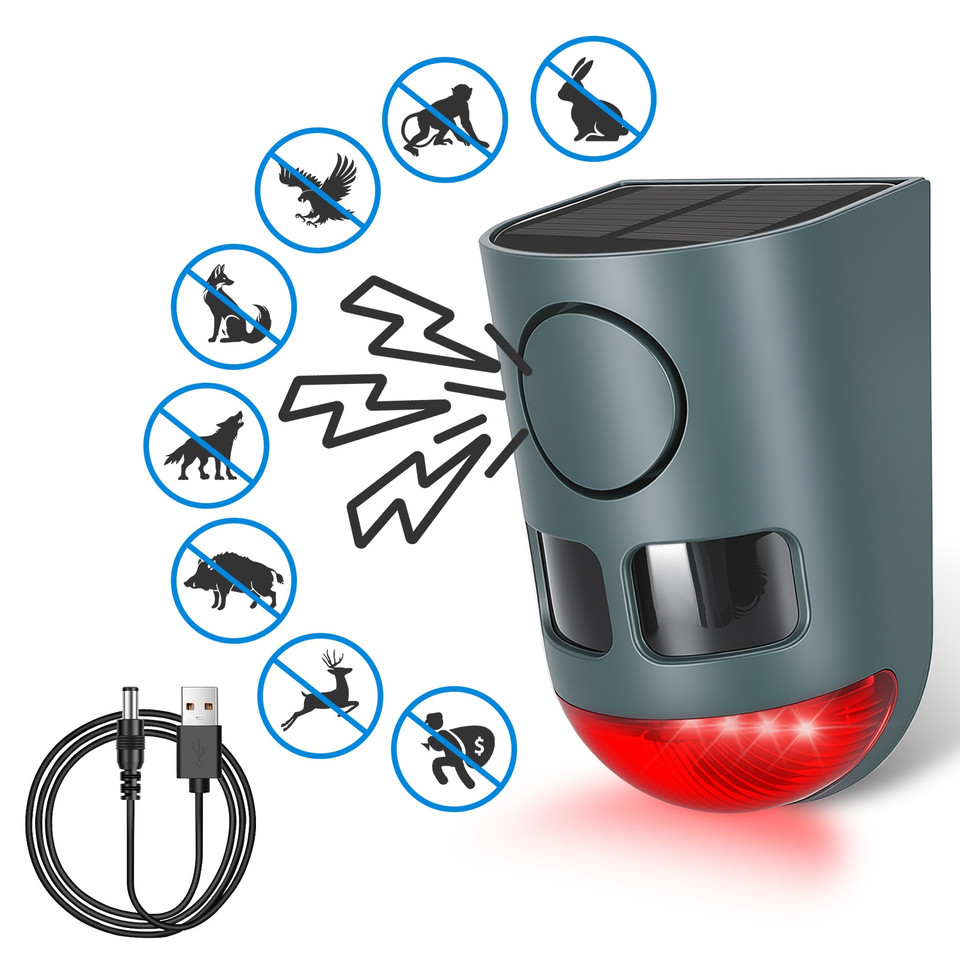 3-in-1 Ultrasonic Solar Animal Repeller (1- or 2-Pack) product image