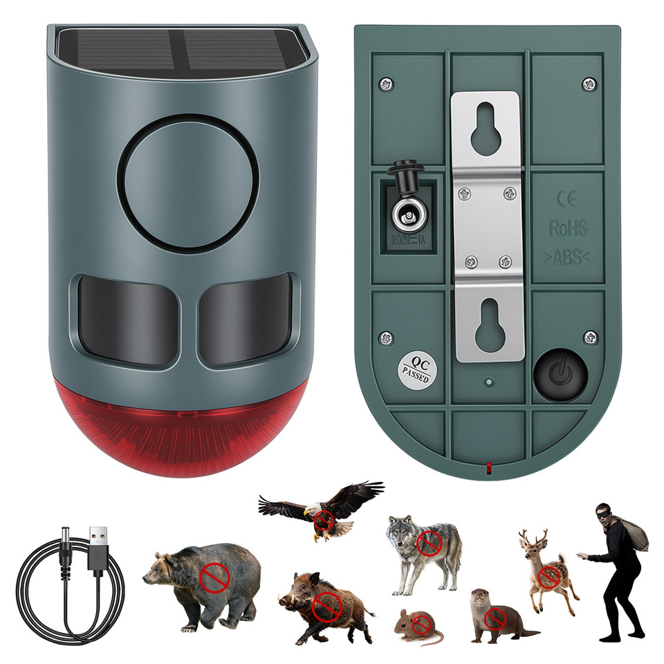 3-in-1 Ultrasonic Solar Animal Repeller (1- or 2-Pack) product image