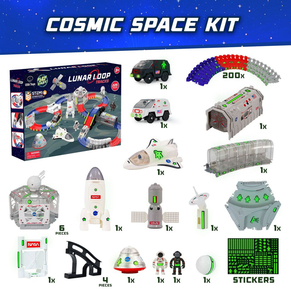 USA Toyz Lunar Loop NASA Space Tracks Playset (225 Pieces) product image