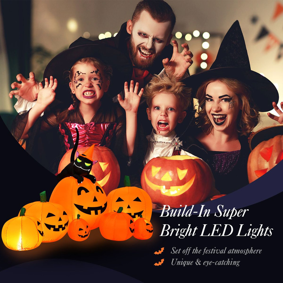 Halloween Inflatable Pumpkin with Cat Decoration  product image