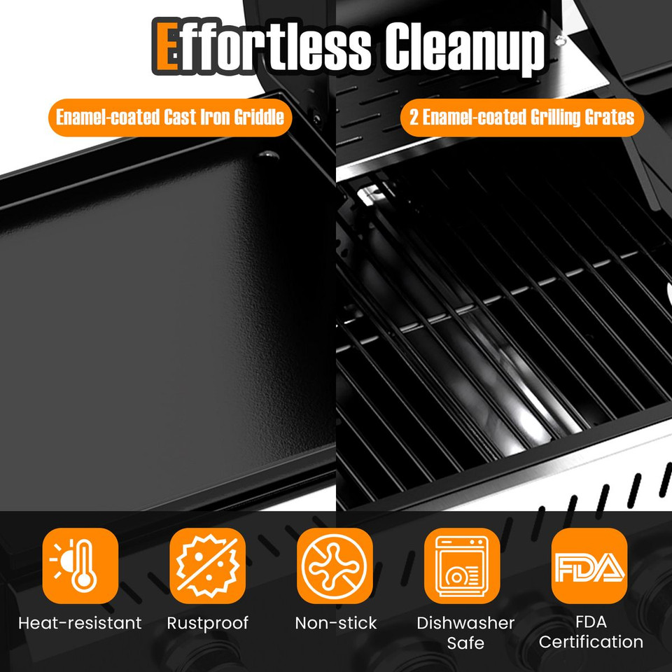 5-Burner Propane Gas Grill and Griddle Combo product image
