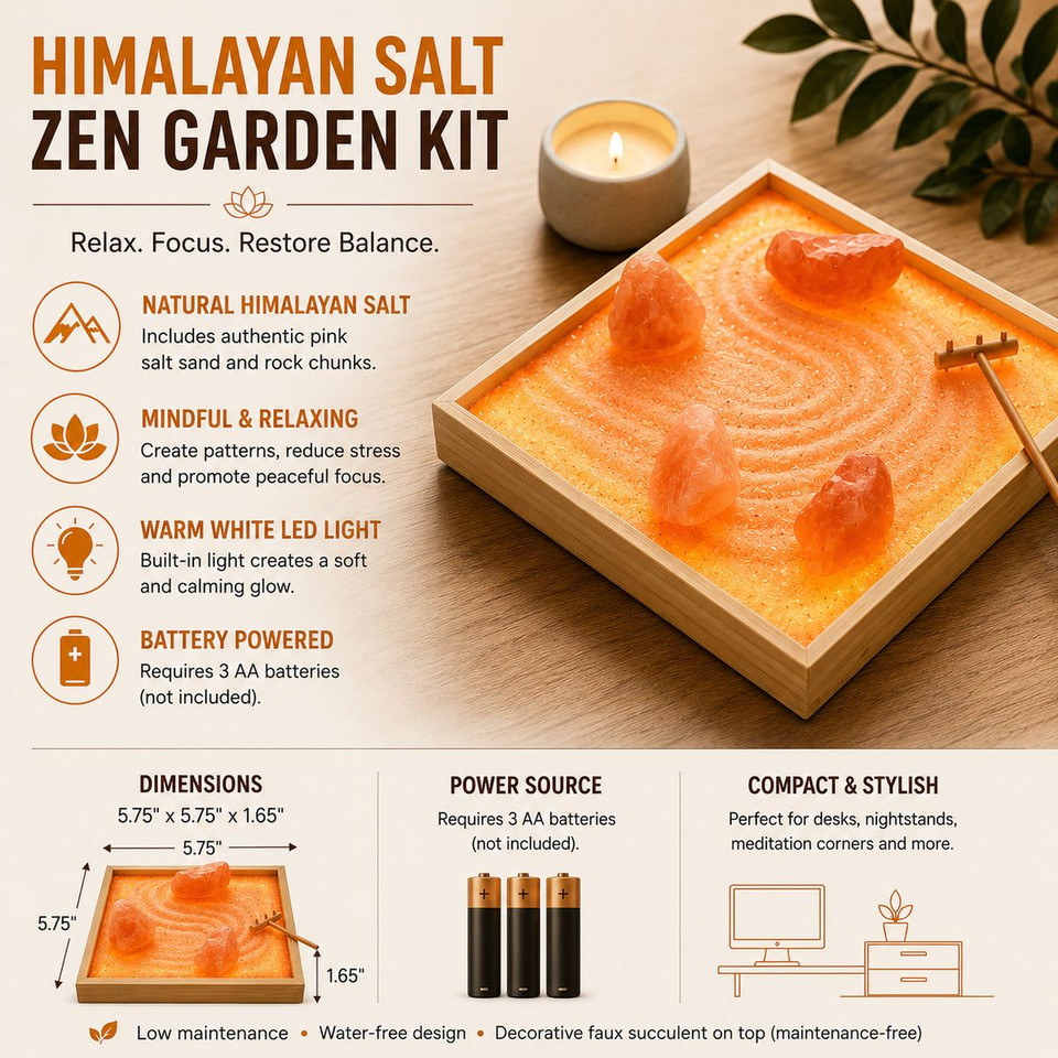 Himalayan Salt Rock Zen Garden Kit product image
