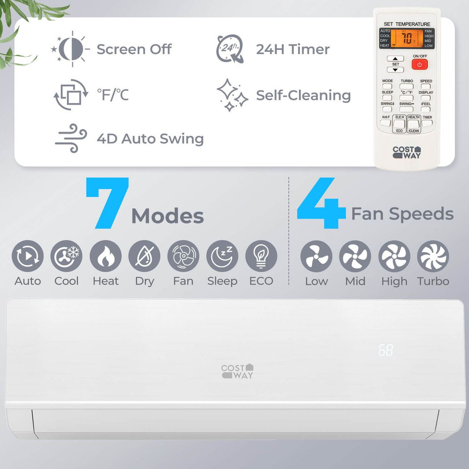 24000BTU Mini Split Air Conditioner Heater with 2 Ton Heat Pump product image