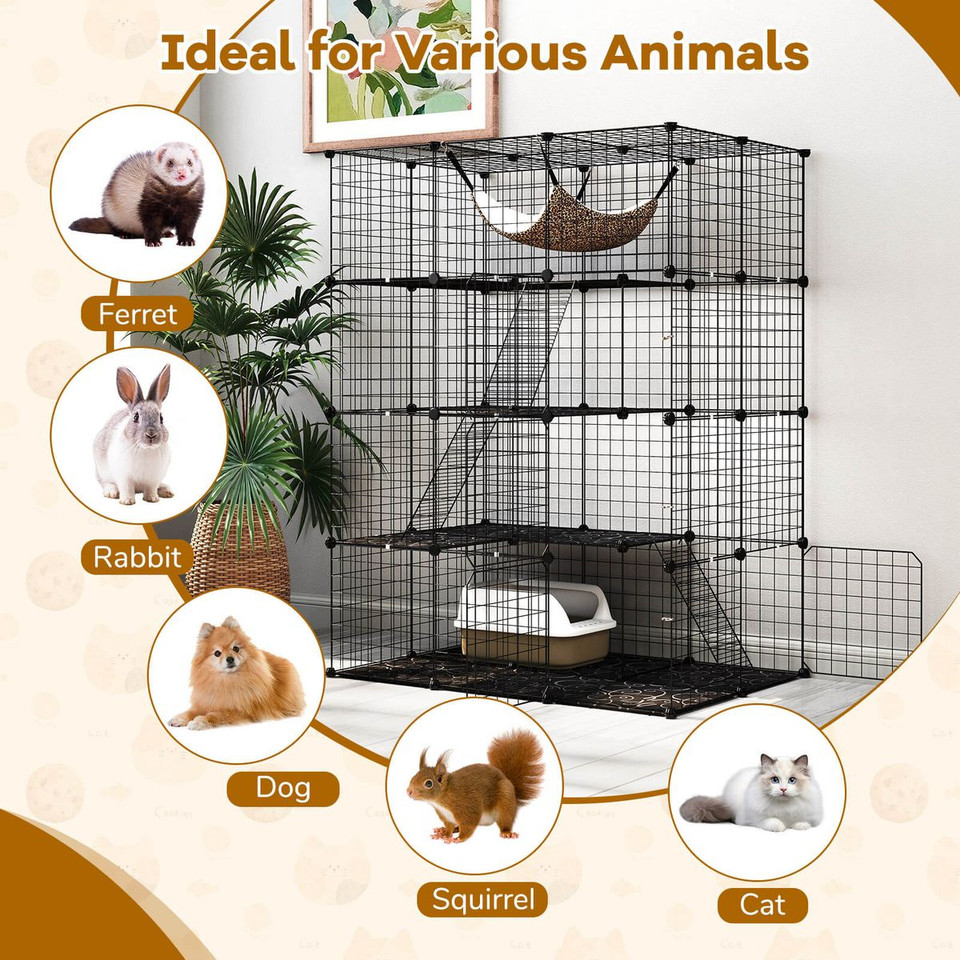 4-Tier Cube Cat Cage with Comfy Hammock product image