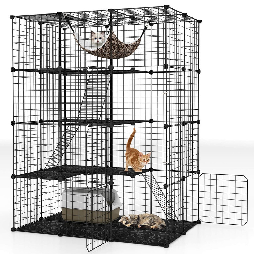 4-Tier Cube Cat Cage with Comfy Hammock product image