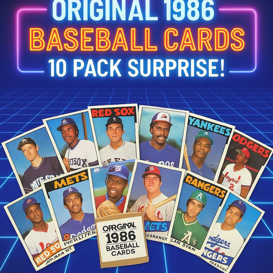 1986 Vintage Baseball Cards – Surprise 10 Pack (Original Topps Collection) product image