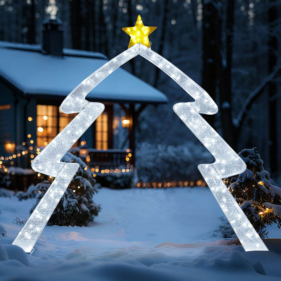 8.8 FT Christmas Tree-Shaped Archway with Adjustable Lights product image