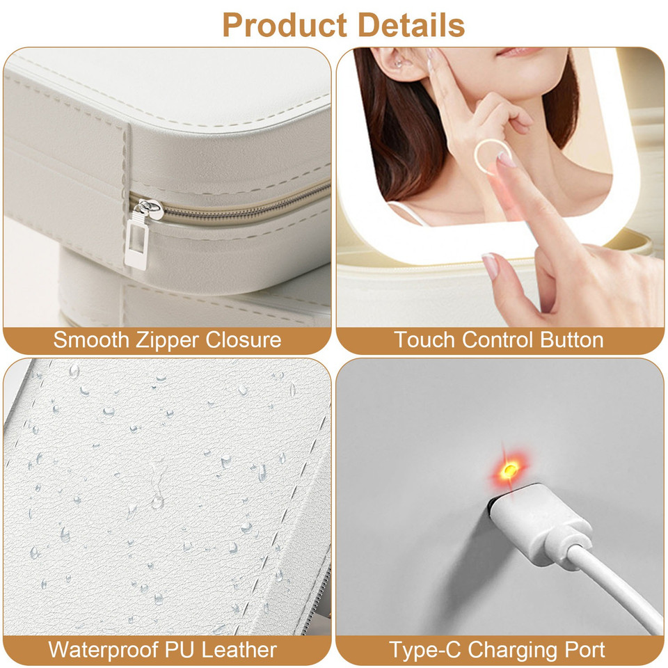 Travel Makeup Bag & LED Mirror  product image
