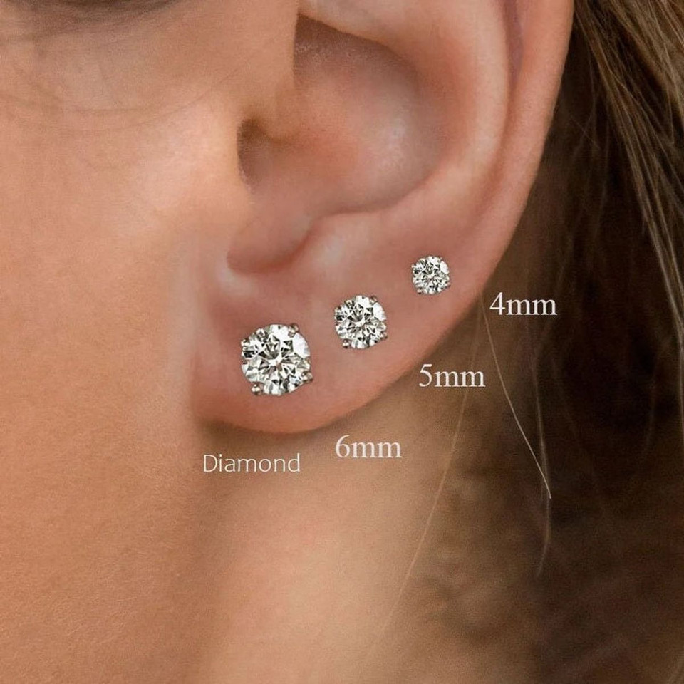 925 Sterling Silver Moissanite Stud Earrings product image