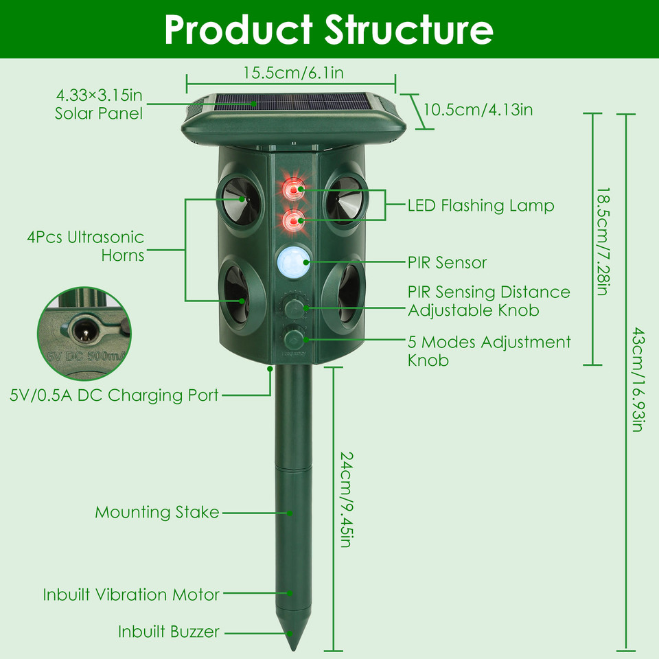 Solar Ultrasonic Animal Repeller product image