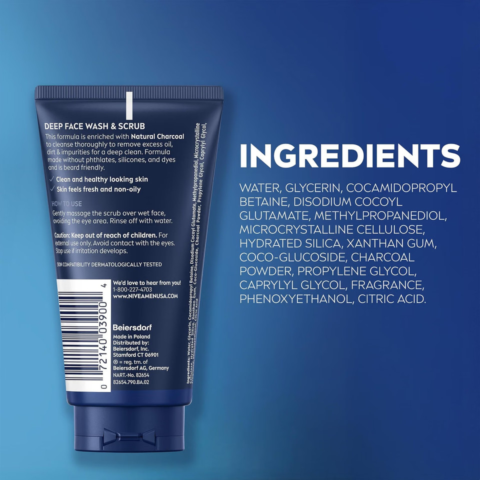 NIVEA MEN Deep Clean Face Wash and Scrub (6-Pack) product image