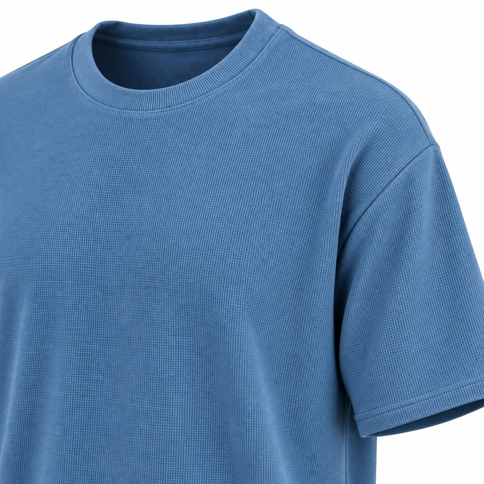 Men’s Heavyweight Micro Waffle Knit Oversized Drop Shoulder T-Shirt product image